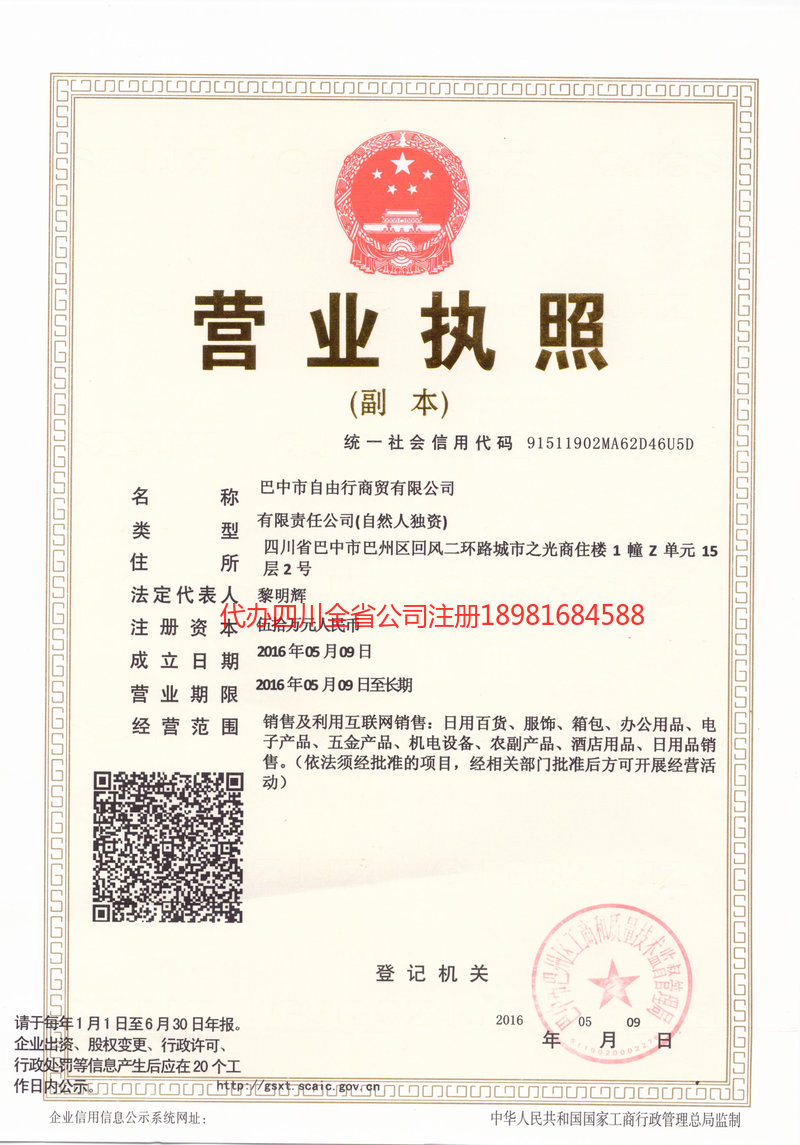 广西广西自由行商贸有限公司